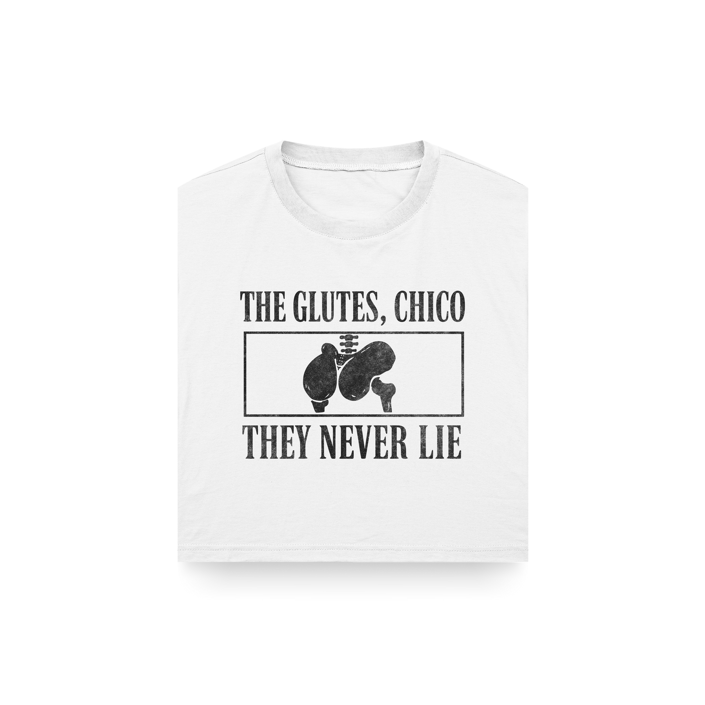 CROP TOP "THE GLUTES, CHICO" - SIN MANGAS