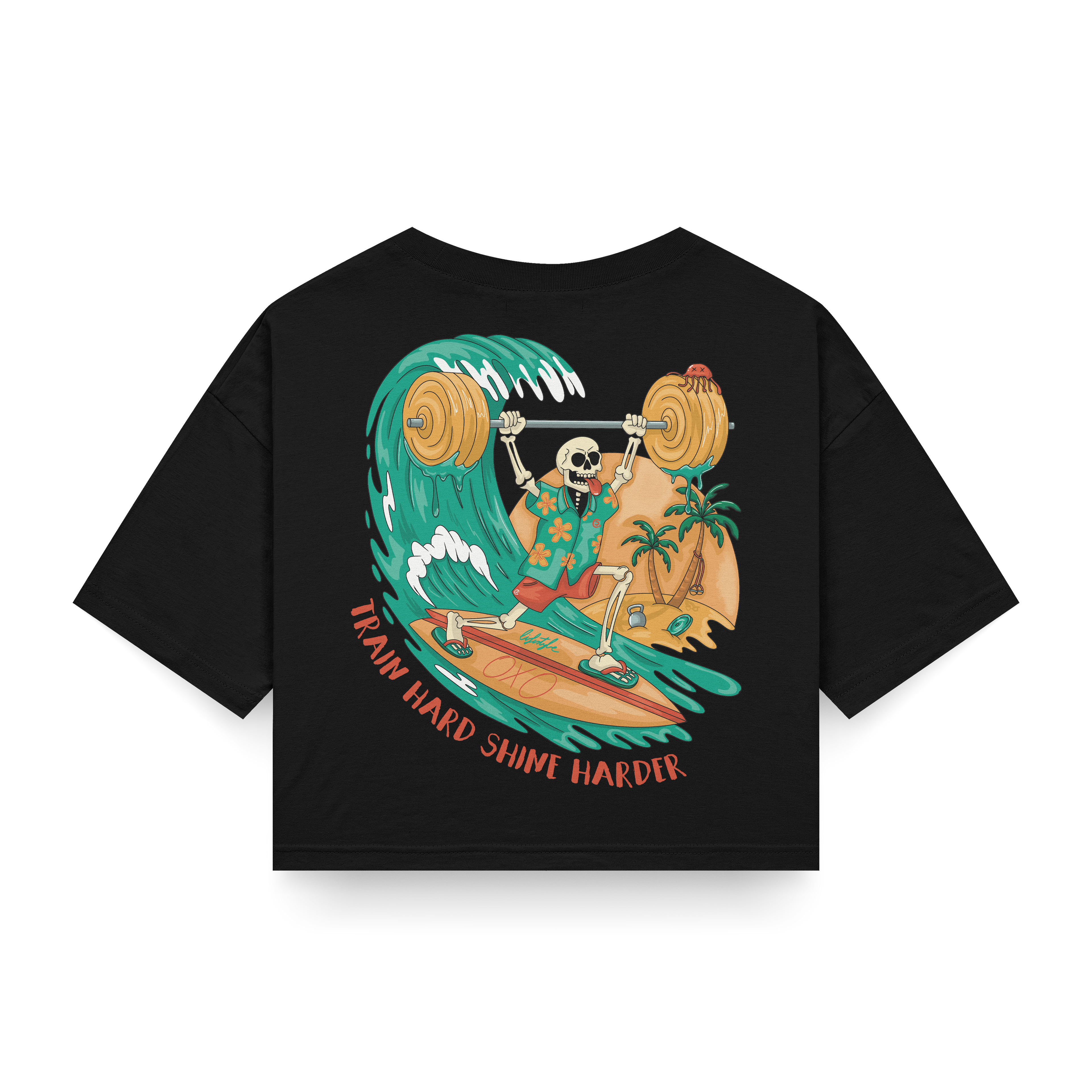 CROP TOP TRAIN HARD, SHINE HARDER