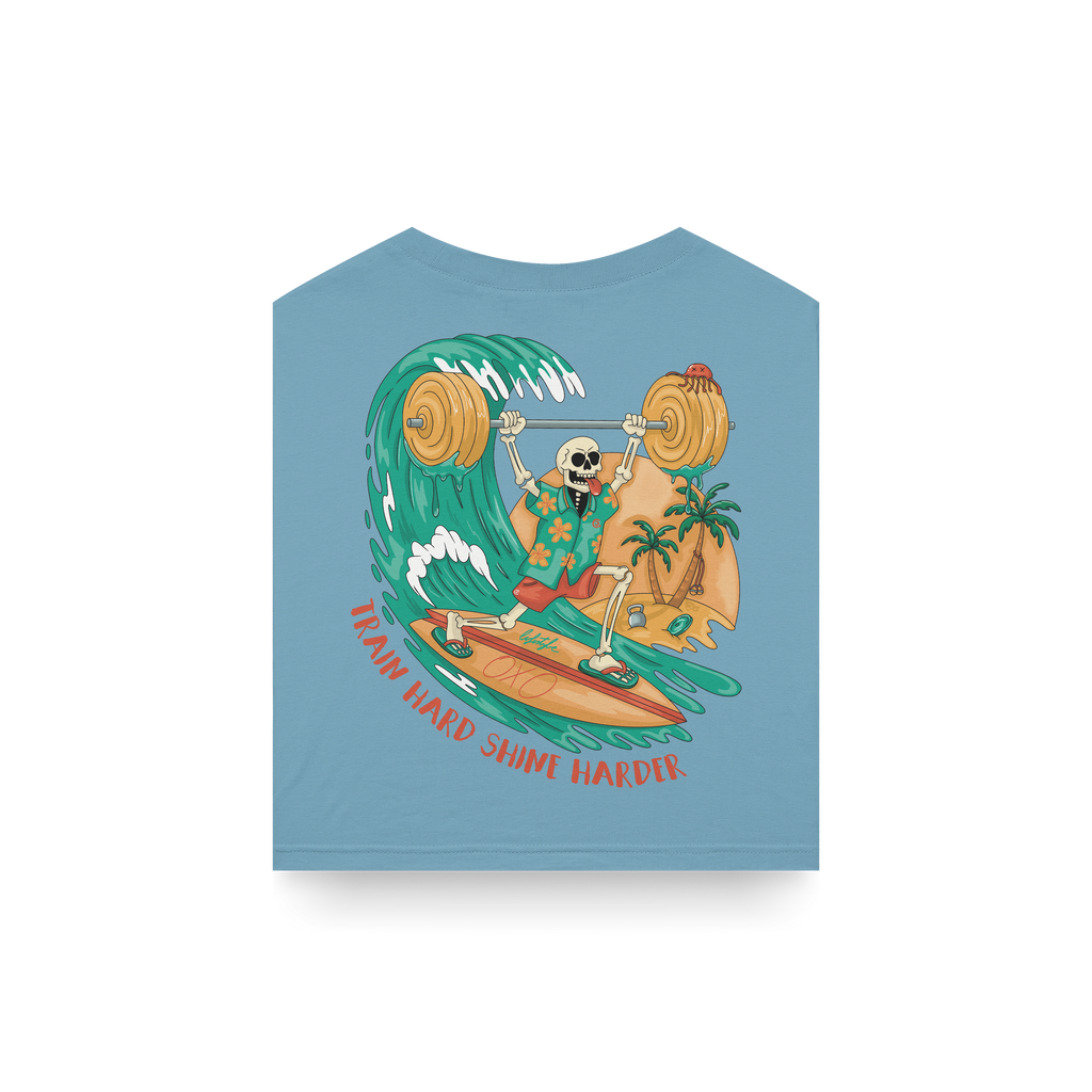 CROP TOP TRAIN HARD, SHINE HARDER - SIN MANGAS