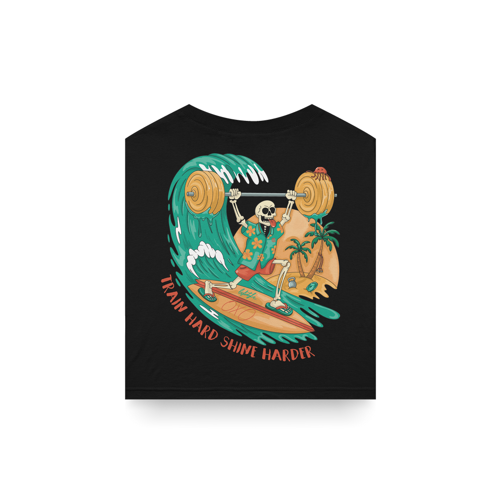 CROP TOP TRAIN HARD, SHINE HARDER - SIN MANGAS