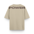 CAMISETA OVERSIZE POWER BEIGE - MARRÓN