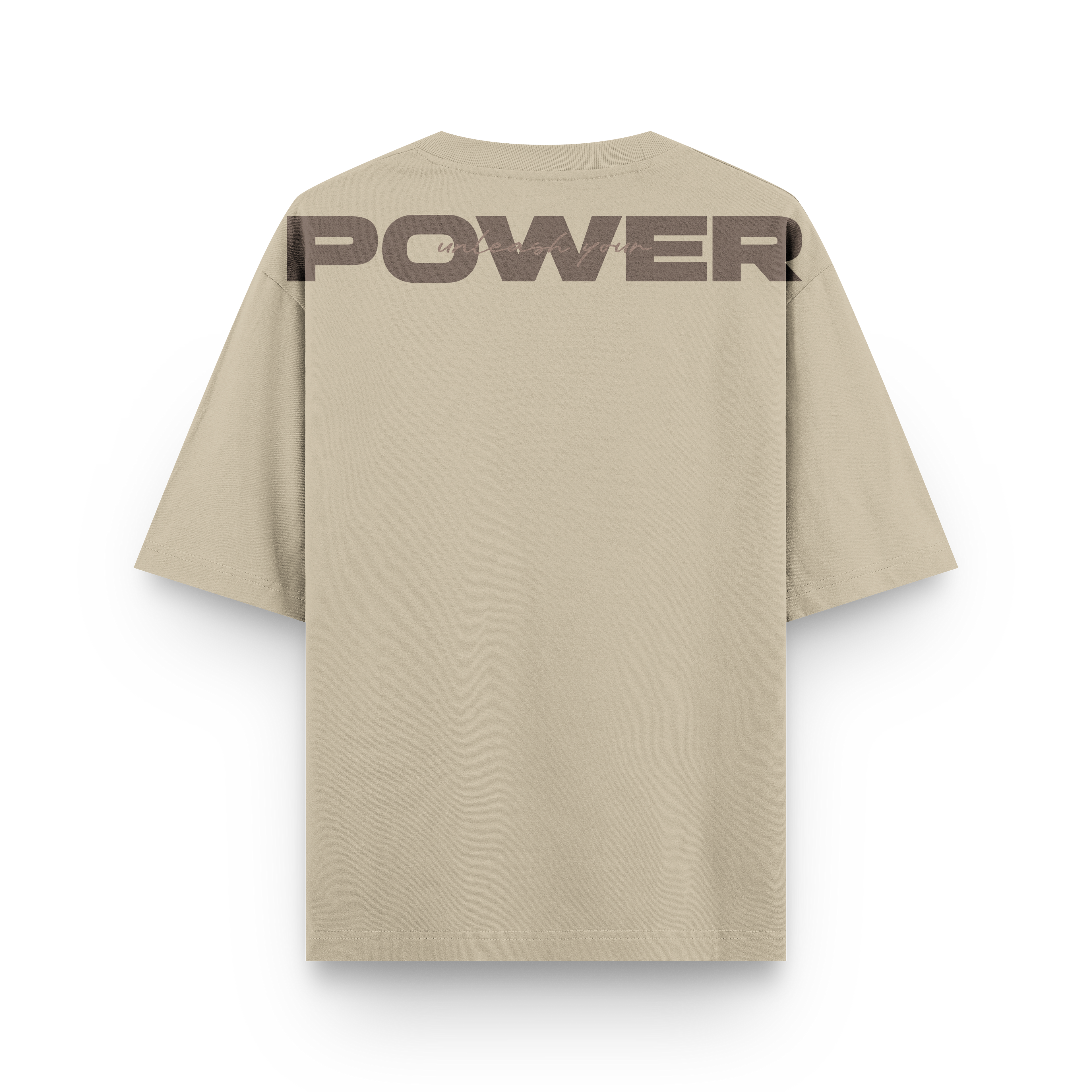 CAMISETA OVERSIZE POWER BEIGE - MARRÓN