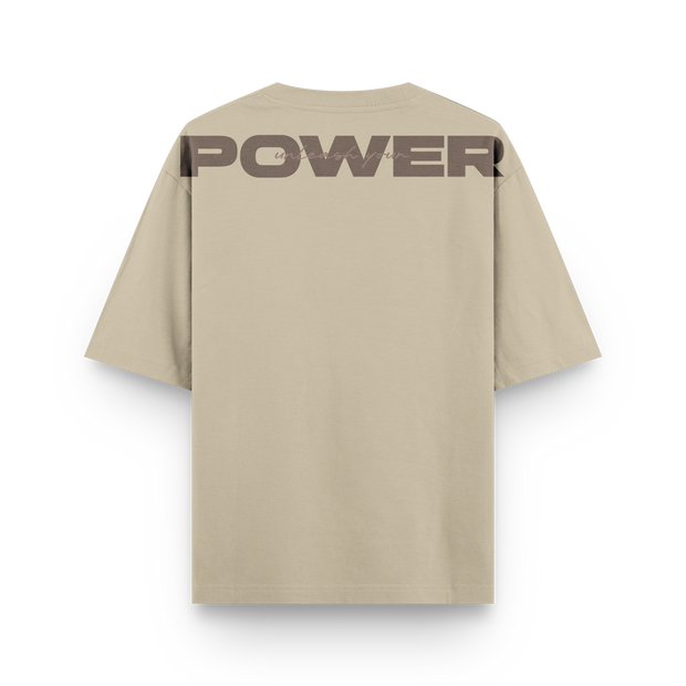 CAMISETA OVERSIZE POWER BEIGE - MARRÓN