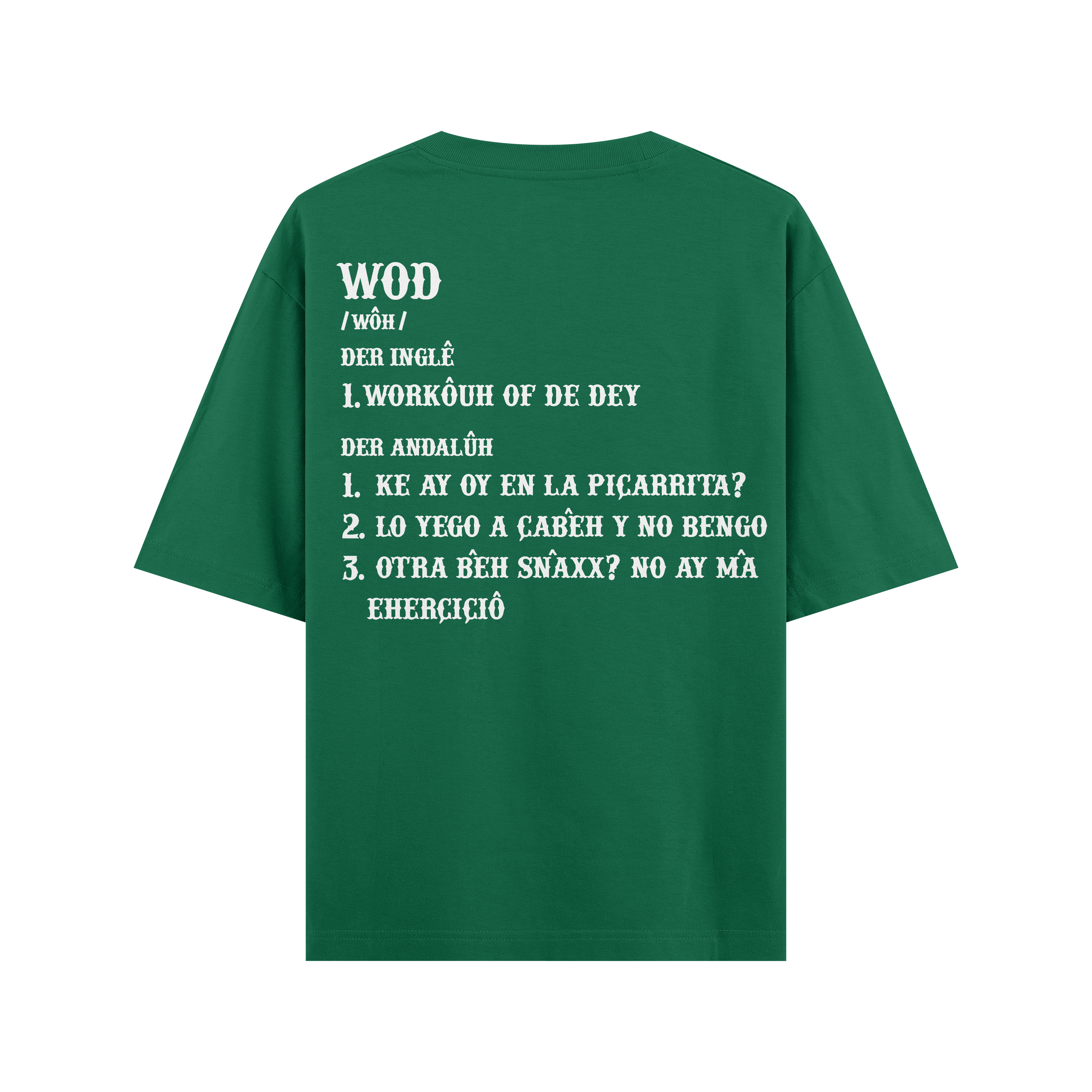 CAMISETA OVERSIZE RELAXED 'CROSSFITERX ANDALÚH' VERDE