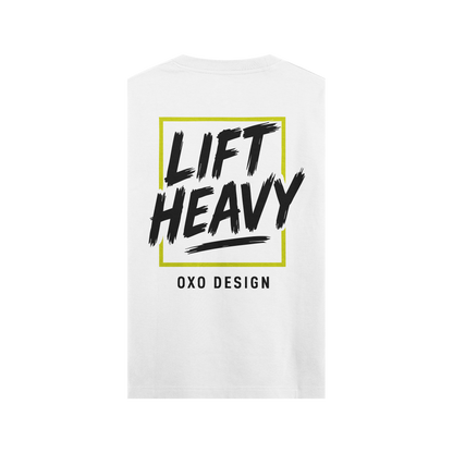 CAMISETA LIFT HEAVY - BLANCA SIN MANGAS
