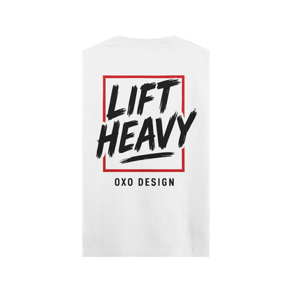 CAMISETA LIFT HEAVY - BLANCA SIN MANGAS