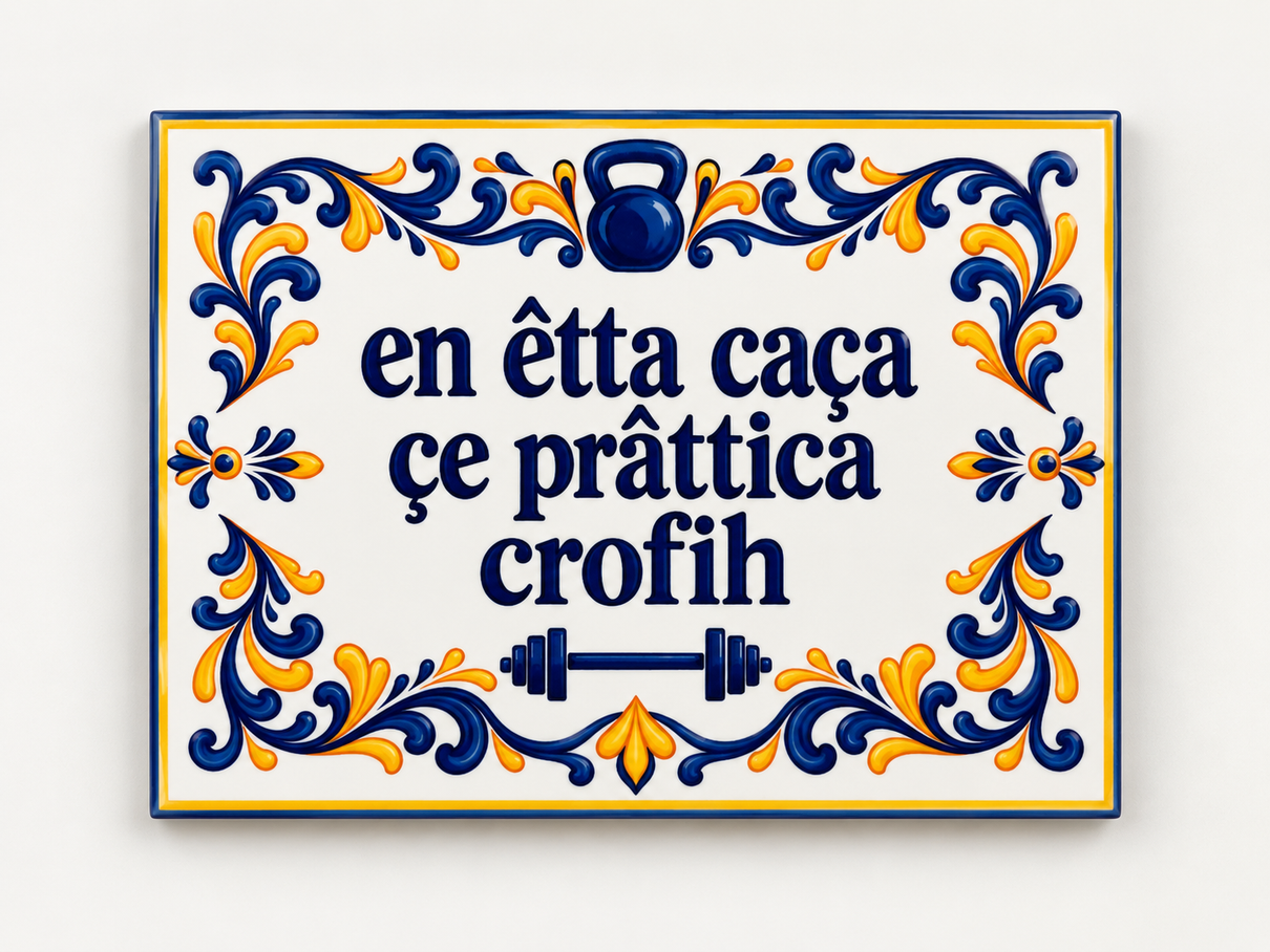 Azulejo decorativo Crofih OXO de 20x15 cm en azul y amarillo