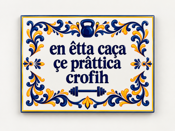 Azulejo decorativo Crofih OXO de 20x15 cm en azul y amarillo