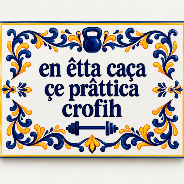 Azulejo decorativo Crofih OXO de 20x15 cm en azul y amarillo