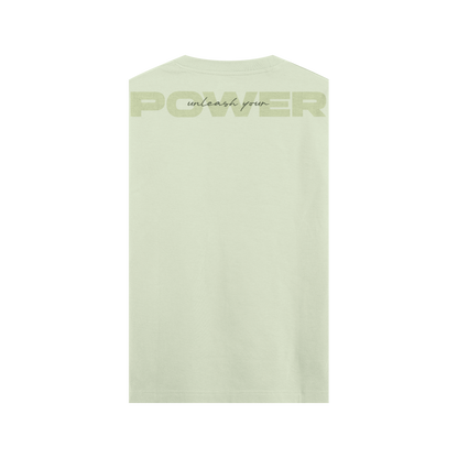 CAMISETA OVERSIZE VERDE MIST - SIN MANGAS