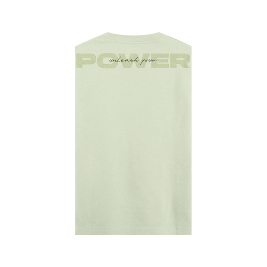 CAMISETA OVERSIZE VERDE MIST - SIN MANGAS