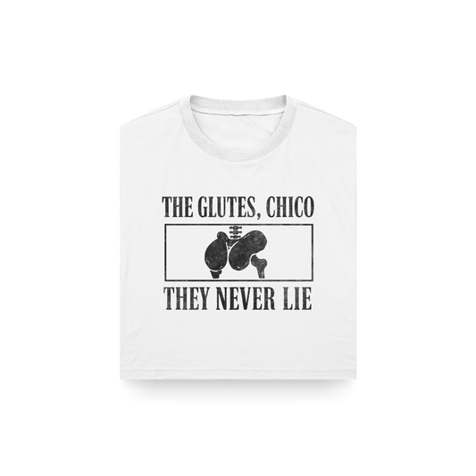 CROP TOP "THE GLUTES, CHICO" - SIN MANGAS