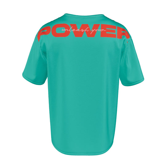 CAMISETA OVERSIZE JADE Y NARANJA