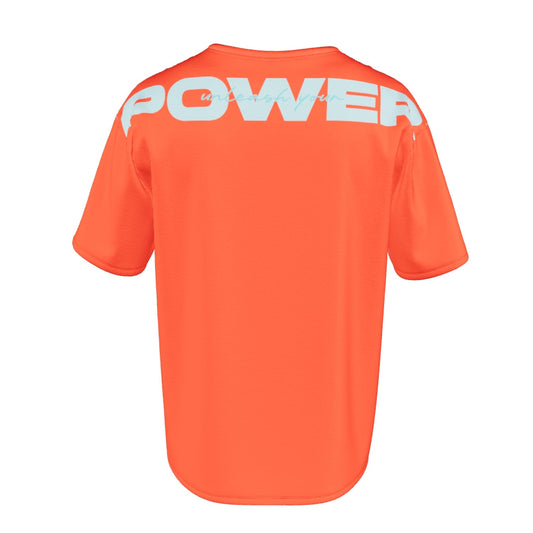 CAMISETA OVERSIZE NARANJA Y AZUL